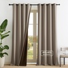 image:imageNICETOWN 100 Blackout Curtains for Bedroom Room Darkening Plylux Black Curtains 84 Inch Long Thermal Insulated Grommet Window Drapes for Living Room 52 W x 84 L 2 PanelsCappuccino