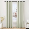 image:imageNICETOWN 100 Blackout Curtains for Bedroom Room Darkening Plylux Black Curtains 84 Inch Long Thermal Insulated Grommet Window Drapes for Living Room 52 W x 84 L 2 PanelsLight Beige