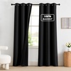 image:imageNICETOWN 100 Blackout Curtains for Bedroom Room Darkening Plylux Black Curtains 84 Inch Long Thermal Insulated Grommet Window Drapes for Living Room 52 W x 84 L 2 PanelsBlack