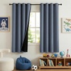 image:imageNICETOWN 100 Blackout Curtains for Bedroom Room Darkening Plylux Black Curtains 84 Inch Long Thermal Insulated Grommet Window Drapes for Living Room 52 W x 84 L 2 PanelsStone Blue