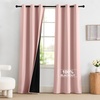 image:imageNICETOWN 100 Blackout Curtains for Bedroom Room Darkening Plylux Black Curtains 84 Inch Long Thermal Insulated Grommet Window Drapes for Living Room 52 W x 84 L 2 PanelsPeach Pink