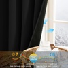 image:imageNICETOWN 100 Blackout Curtains for Bedroom Room Darkening Plylux Black Curtains 84 Inch Long Thermal Insulated Grommet Window Drapes for Living Room 52 W x 84 L 2 PanelsBlack