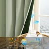 image:imageNICETOWN 100 Blackout Curtains for Bedroom Room Darkening Plylux Black Curtains 84 Inch Long Thermal Insulated Grommet Window Drapes for Living Room 52 W x 84 L 2 PanelsOlive Green