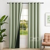 image:imageNICETOWN 100 Blackout Curtains for Bedroom Room Darkening Plylux Black Curtains 84 Inch Long Thermal Insulated Grommet Window Drapes for Living Room 52 W x 84 L 2 PanelsOlive Green