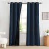 image:imageNICETOWN 100 Blackout Curtains for Bedroom Room Darkening Plylux Black Curtains 84 Inch Long Thermal Insulated Grommet Window Drapes for Living Room 52 W x 84 L 2 PanelsNavy