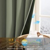 image:imageNICETOWN 100 Blackout Curtains for Bedroom Room Darkening Plylux Black Curtains 84 Inch Long Thermal Insulated Grommet Window Drapes for Living Room 52 W x 84 L 2 PanelsDark Mallard