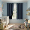 image:imageNICETOWN 100 Blackout Curtains for Bedroom Room Darkening Plylux Black Curtains 84 Inch Long Thermal Insulated Grommet Window Drapes for Living Room 52 W x 84 L 2 PanelsNavy
