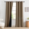 image:imageNICETOWN 100 Blackout Curtains for Bedroom Room Darkening Plylux Black Curtains 84 Inch Long Thermal Insulated Grommet Window Drapes for Living Room 52 W x 84 L 2 PanelsKhaki