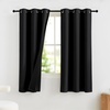 image:imageNICETOWN 100 Blackout Curtains for Bedroom Room Darkening Plylux Black Curtains 84 Inch Long Thermal Insulated Grommet Window Drapes for Living Room 52 W x 84 L 2 PanelsBlack
