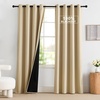 image:imageNICETOWN 100 Blackout Curtains for Bedroom Room Darkening Plylux Black Curtains 84 Inch Long Thermal Insulated Grommet Window Drapes for Living Room 52 W x 84 L 2 PanelsBiscotti Beige
