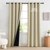 image:imageNICETOWN 100 Blackout Curtains for Bedroom Room Darkening Plylux Black Curtains 84 Inch Long Thermal Insulated Grommet Window Drapes for Living Room 52 W x 84 L 2 PanelsCream