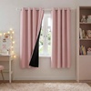 image:imageNICETOWN 100 Blackout Curtains for Bedroom Room Darkening Plylux Black Curtains 84 Inch Long Thermal Insulated Grommet Window Drapes for Living Room 52 W x 84 L 2 PanelsPeach Pink