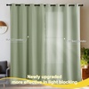 image:imageNICETOWN 100 Blackout Curtains for Bedroom Room Darkening Plylux Black Curtains 84 Inch Long Thermal Insulated Grommet Window Drapes for Living Room 52 W x 84 L 2 PanelsOlive Green