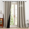 image:imageNICETOWN 100 Blackout Curtains for Bedroom Room Darkening Plylux Black Curtains 84 Inch Long Thermal Insulated Grommet Window Drapes for Living Room 52 W x 84 L 2 PanelsNatural