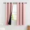 image:imageNICETOWN 100 Blackout Curtains for Bedroom Room Darkening Plylux Black Curtains 84 Inch Long Thermal Insulated Grommet Window Drapes for Living Room 52 W x 84 L 2 PanelsPeach Pink