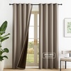 image:imageNICETOWN 100 Blackout Curtains for Bedroom Room Darkening Plylux Black Curtains 84 Inch Long Thermal Insulated Grommet Window Drapes for Living Room 52 W x 84 L 2 PanelsCappuccino