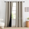 image:imageNICETOWN 100 Blackout Curtains for Bedroom Room Darkening Plylux Black Curtains 84 Inch Long Thermal Insulated Grommet Window Drapes for Living Room 52 W x 84 L 2 PanelsNatural
