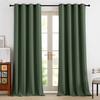 image:imageNICETOWN 100 Blackout Curtains for Bedroom Room Darkening Plylux Black Curtains 84 Inch Long Thermal Insulated Grommet Window Drapes for Living Room 52 W x 84 L 2 PanelsGreyish Green