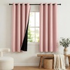 image:imageNICETOWN 100 Blackout Curtains for Bedroom Room Darkening Plylux Black Curtains 84 Inch Long Thermal Insulated Grommet Window Drapes for Living Room 52 W x 84 L 2 PanelsPeach Pink