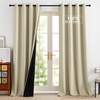 image:imageNICETOWN 100 Blackout Curtains for Bedroom Room Darkening Plylux Black Curtains 84 Inch Long Thermal Insulated Grommet Window Drapes for Living Room 52 W x 84 L 2 PanelsCream