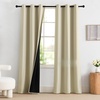 image:imageNICETOWN 100 Blackout Curtains for Bedroom Room Darkening Plylux Black Curtains 84 Inch Long Thermal Insulated Grommet Window Drapes for Living Room 52 W x 84 L 2 PanelsCream