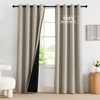 image:imageNICETOWN 100 Blackout Curtains for Bedroom Room Darkening Plylux Black Curtains 84 Inch Long Thermal Insulated Grommet Window Drapes for Living Room 52 W x 84 L 2 PanelsNatural