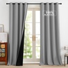 image:imageNICETOWN 100 Blackout Curtains for Bedroom Room Darkening Plylux Black Curtains 84 Inch Long Thermal Insulated Grommet Window Drapes for Living Room 52 W x 84 L 2 PanelsSilver Grey