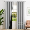 image:imageNICETOWN 100 Blackout Curtains for Bedroom Room Darkening Plylux Black Curtains 84 Inch Long Thermal Insulated Grommet Window Drapes for Living Room 52 W x 84 L 2 PanelsSliver Grey