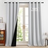 image:imageNICETOWN 100 Blackout Curtains for Bedroom Room Darkening Plylux Black Curtains 84 Inch Long Thermal Insulated Grommet Window Drapes for Living Room 52 W x 84 L 2 PanelsGreyish White