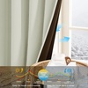 image:imageNICETOWN 100 Blackout Curtains for Bedroom Room Darkening Plylux Black Curtains 84 Inch Long Thermal Insulated Grommet Window Drapes for Living Room 52 W x 84 L 2 PanelsLight Beige
