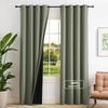 image:imageNICETOWN 100 Blackout Curtains for Bedroom Room Darkening Plylux Black Curtains 84 Inch Long Thermal Insulated Grommet Window Drapes for Living Room 52 W x 84 L 2 PanelsDark Mallard