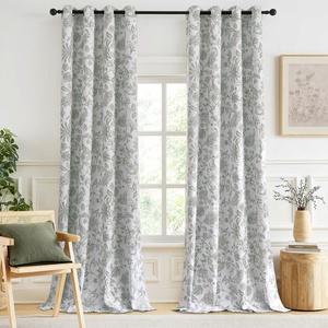 image:imageNICETOWN 100 Blackout Curtains for Bedroom Room Darkening Plylux Black Curtains 84 Inch Long Thermal Insulated Grommet Window Drapes for Living Room 52 W x 84 L 2 PanelsPaisley Sage Green