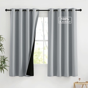 image:imageNICETOWN 100 Blackout Curtains for Bedroom Room Darkening Plylux Black Curtains 84 Inch Long Thermal Insulated Grommet Window Drapes for Living Room 52 W x 84 L 2 PanelsDove Gray