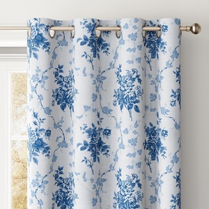 image:imageNICETOWN 100 Blackout Curtains for Bedroom Room Darkening Plylux Black Curtains 84 Inch Long Thermal Insulated Grommet Window Drapes for Living Room 52 W x 84 L 2 PanelsRose Blue