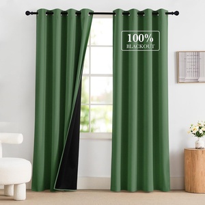image:imageNICETOWN 100 Blackout Curtains for Bedroom Room Darkening Plylux Black Curtains 84 Inch Long Thermal Insulated Grommet Window Drapes for Living Room 52 W x 84 L 2 PanelsForest Green