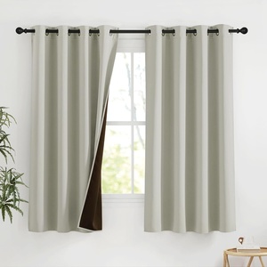 image:imageNICETOWN 100 Blackout Curtains for Bedroom Room Darkening Plylux Black Curtains 84 Inch Long Thermal Insulated Grommet Window Drapes for Living Room 52 W x 84 L 2 PanelsSand