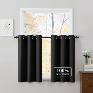 image:imageNICETOWN 100 Blackout Curtains for Bedroom Room Darkening Plylux Black Curtains 84 Inch Long Thermal Insulated Grommet Window Drapes for Living Room 52 W x 84 L 2 PanelsBlack