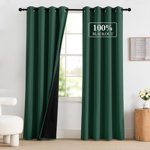 image:imageNICETOWN 100 Blackout Curtains for Bedroom Room Darkening Plylux Black Curtains 84 Inch Long Thermal Insulated Grommet Window Drapes for Living Room 52 W x 84 L 2 PanelsHunter Green