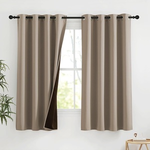 image:imageNICETOWN 100 Blackout Curtains for Bedroom Room Darkening Plylux Black Curtains 84 Inch Long Thermal Insulated Grommet Window Drapes for Living Room 52 W x 84 L 2 PanelsCappuccino