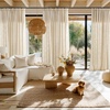 image:imageNICETOWN Linen Curtains 96 inch Long 2 Panels Set 55 Wide Thick Organic Flax Linen Blend Privacy Window Drapes Rod Pocket amp Back Tab with Light Filtering for BedroomLiving Room W55 x L96Natural