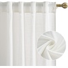 image:imageNICETOWN Linen Curtains 96 inch Long 2 Panels Set 55 Wide Thick Organic Flax Linen Blend Privacy Window Drapes Rod Pocket amp Back Tab with Light Filtering for BedroomLiving Room W55 x L96Pure White