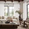 image:imageNICETOWN Linen Curtains 96 inch Long 2 Panels Set 55 Wide Thick Organic Flax Linen Blend Privacy Window Drapes Rod Pocket amp Back Tab with Light Filtering for BedroomLiving Room W55 x L96Snow White