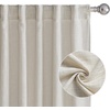 image:imageNICETOWN Linen Curtains 96 inch Long 2 Panels Set 55 Wide Thick Organic Flax Linen Blend Privacy Window Drapes Rod Pocket amp Back Tab with Light Filtering for BedroomLiving Room W55 x L96Burlywood Birch