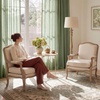 image:imageNICETOWN Linen Curtains 96 inch Long 2 Panels Set 55 Wide Thick Organic Flax Linen Blend Privacy Window Drapes Rod Pocket amp Back Tab with Light Filtering for BedroomLiving Room W55 x L96Sage Green