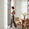 image:imageNICETOWN Linen Curtains 96 inch Long 2 Panels Set 55 Wide Thick Organic Flax Linen Blend Privacy Window Drapes Rod Pocket amp Back Tab with Light Filtering for BedroomLiving Room W55 x L96Pure White