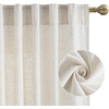 image:imageNICETOWN Linen Curtains 96 inch Long 2 Panels Set 55 Wide Thick Organic Flax Linen Blend Privacy Window Drapes Rod Pocket amp Back Tab with Light Filtering for BedroomLiving Room W55 x L96Linen