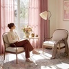 image:imageNICETOWN Linen Curtains 96 inch Long 2 Panels Set 55 Wide Thick Organic Flax Linen Blend Privacy Window Drapes Rod Pocket amp Back Tab with Light Filtering for BedroomLiving Room W55 x L96Pink
