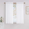 image:imageNICETOWN NonSeeThrough Sheer Curtains 84 Inches Long 2 Panels Privacy Semi Sheer Drapes for Living Room Silky Smooth Heavyweight Draperies with Rod Pocket for Bedroom W52 x L84 in Pure WhitePure White