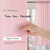 image:imageNICETOWN NonSeeThrough Sheer Curtains 84 Inches Long 2 Panels Privacy Semi Sheer Drapes for Living Room Silky Smooth Heavyweight Draperies with Rod Pocket for Bedroom W52 x L84 in Pure WhitePink