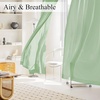 image:imageNICETOWN NonSeeThrough Sheer Curtains 84 Inches Long 2 Panels Privacy Semi Sheer Drapes for Living Room Silky Smooth Heavyweight Draperies with Rod Pocket for Bedroom W52 x L84 in Pure WhiteSage Green